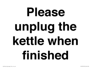 Please unplug the kettle when finished